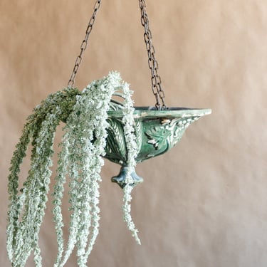 antique French terra cotta hanging planter