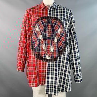 KIDILL x JAMIE REID One Size Anarchy Multi Color Patchwork Cotton Long Sleeve Shirt