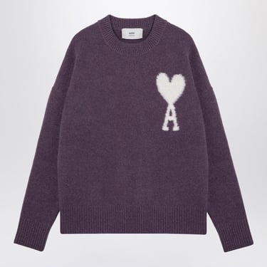 Ami Paris Ami De Coeur Lilac Crew-Neck Jumper Women