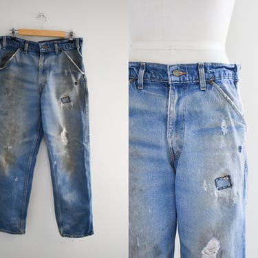 Vintage Destroyed Blue Jeans 