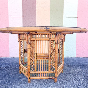 Star Top Brighton Style Rattan Dining Table