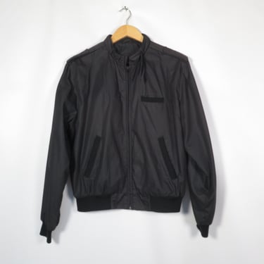 Vintage 80s Black Members Only Style Lightweight Spring Jacket Size M/L 