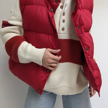 Vintage Red Goose Down Puffer Vest