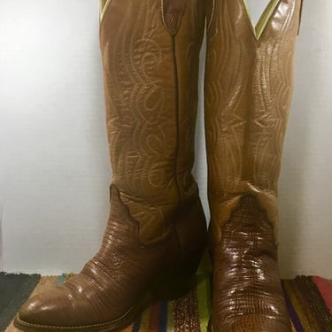 Tall Tan Acme Cowgirl Boots size 6 1/2 