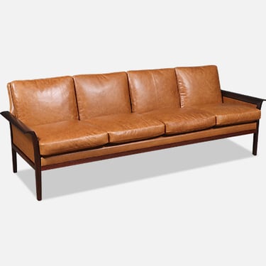 Fredrik Kayser Model-934 Rosewood & Leather Sofa