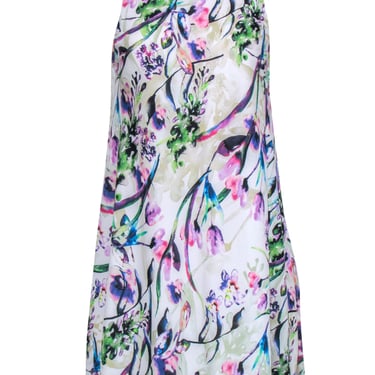 Amanda Uprichard - White & Multicolor Floral Print Mini Dress Sz M