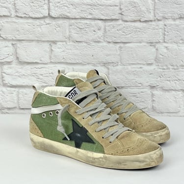Golden Goose Mid Star Sneaker, Size 37,/US 7, Army Green
