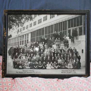 1930s Mutual Life Insurance Framed Group Photo, 8 3/8