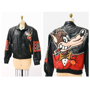 Vintage Felix The Cat Leather Jacket Sz Small 80s 90s Dapper Dan Comic  Cartoon