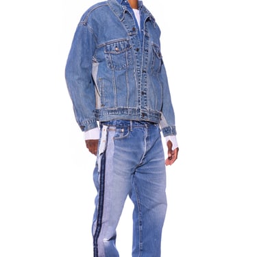 PORTERHOUSE TRUCKER JACKET IN VINTAGE BLUE DENIM (MENS)