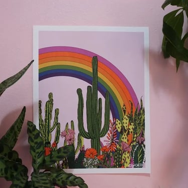 Rainbow Cactus -Print