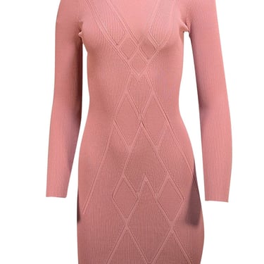 Alexis - Pink Pointelle Long Sleeve Dress Sz S