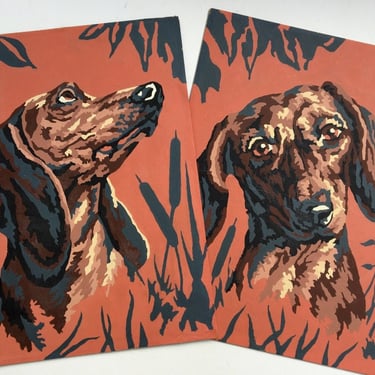 Vintage Dog Paint By Numbers, Dachshund Head, Dog Portrait Set, Craftint PBN, 9"x12", K-9 Animal Series, Doxie Lovers, Mid Century Mod Art 