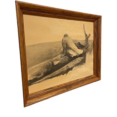 Free Shipping Within Continental US - Andrew Wyeth Black & White Pencil Sketch Print 
