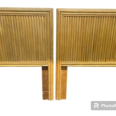 Vintage pair of twin size bamboo headboards 