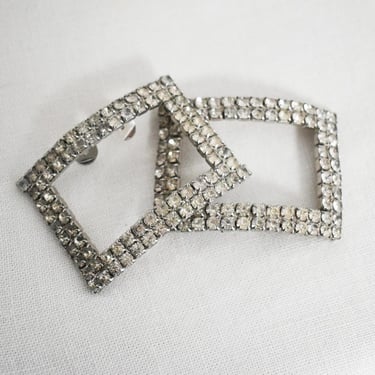 Vintage Musi Rhinestone Rectangle Shoe Clips 