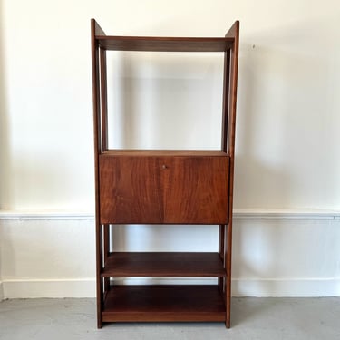 Walnut Bookcase With Desk