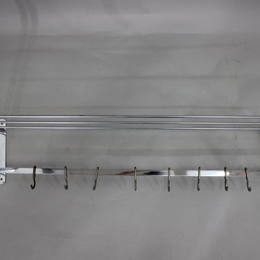 1940's Bauhaus Coat Hanger Rack, Czechoslovakia / Chrome Coat Hanger / Wall Hanger / Hooks 