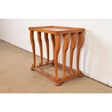 Baker Furniture Modern Art Deco Sculptural Burl Wood End Table or Nightstand