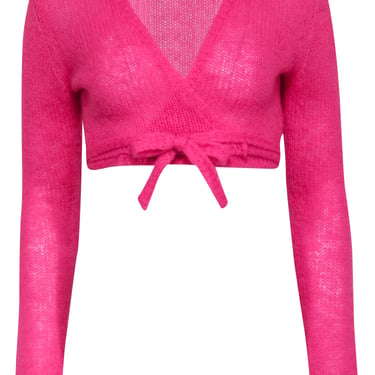 Versace Jeans Couture - Hot Pink Wrap Crop Top Sz M