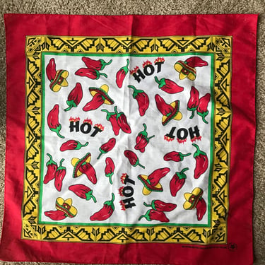 Vintage hot spicy red bandana square 
