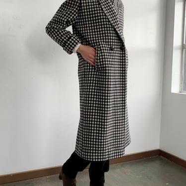 Black+White Check Maxi Coat (S)