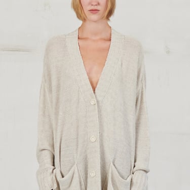 Moto Oversized Knit Cardigan in NATURAL or CHARCOAL