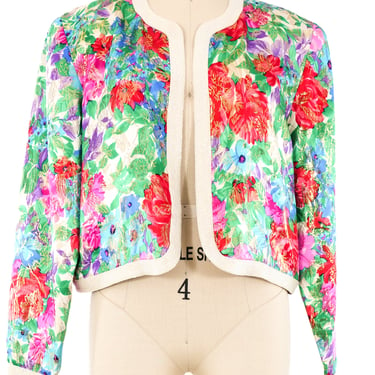 Diane Freis Floral Cropped Jacket