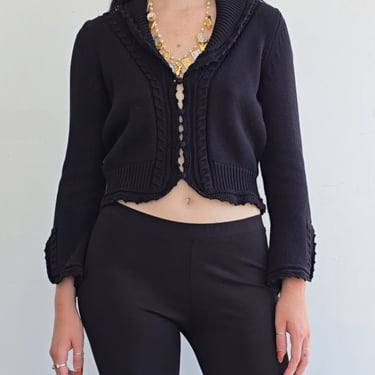 Prada Cotton Knit Black Cardi