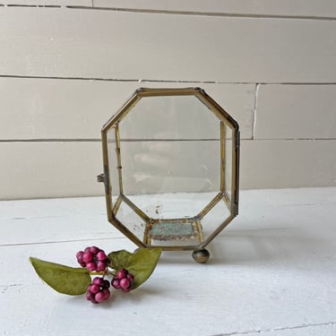 Vintage Copper And Metal Terrarium, Candle Holder, Trinket Case, Display Box // Perfect Gift 