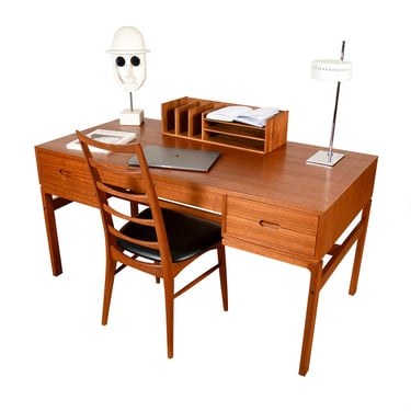 Arne Wahl Iversen Danish Modern Teak Minimalist Desk