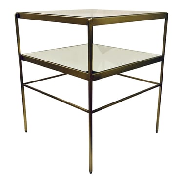 Modern Antique Brass Finished Square Side Table