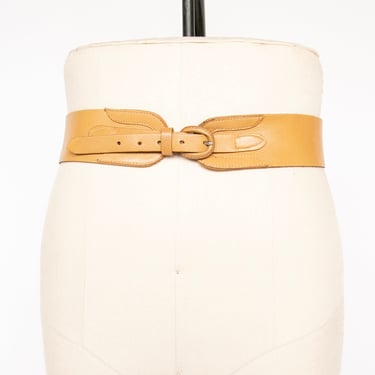 1970s Belt Leather Waist Cinch Brown 