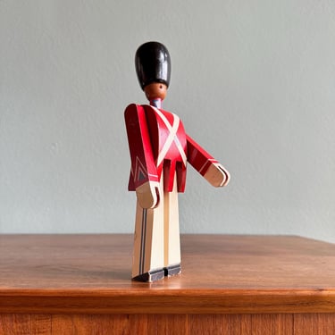 Vintage Kay Bojesen wooden toy soldier with rarer white pants / Danish royal guardsman made in Denmark 