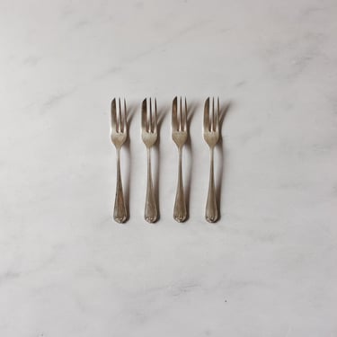 vintage french dessert forks, set of 4
