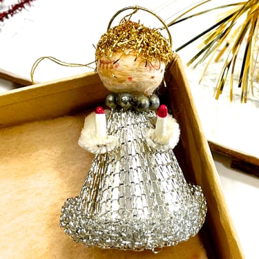 VINTAGE: Old Japan Christmas Caroler Ornament - Mercury Bead Ornament - Holiday Decoration - Holiday Crafts - SKU 16-A1-00034460 