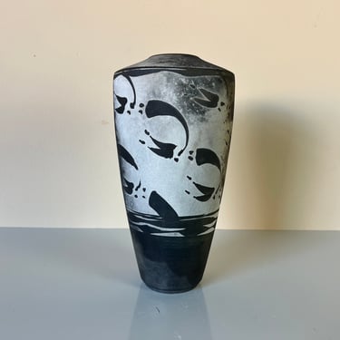 Vintage Raku Pottery Vase by Scott Lindberg 