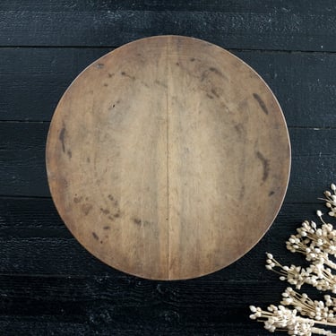 French Antique Wooden Centerpiece,  Large Round Display on 3 Small Legs 