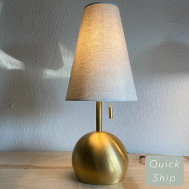 QUICK SHIP • Small table lamp • Jack • Linen and Brass Accent Lamp • Modern Table Lamp 