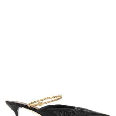 Fendi Woman Black Leather Colibrã¬ Lite Mules