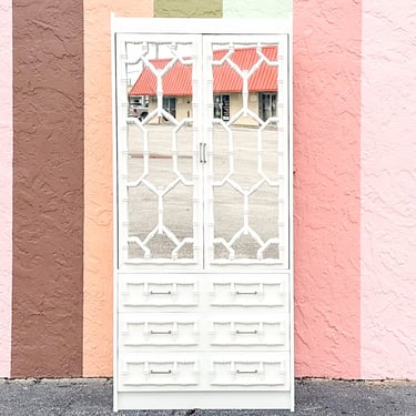 Palm Beach Faux Bamboo Mirrored Cabinet