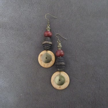 Bold wooden mid century modern earrings 22 