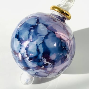 Blown Glass Small Ornament | Blue Splash