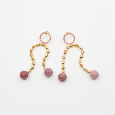 A. Carnevale Painted Chain Earrings - Pink