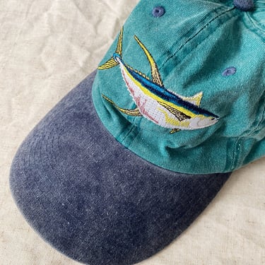 Embroidered Two-Tone Fish Dad Cap 