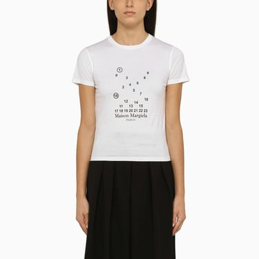 Maison Margiela White Crew-Neck T-Shirt With Print Women