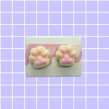 Cat Paw Earrings Cute Kitty Studs Kawaii 