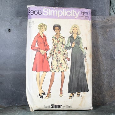 1973 Simplicity #5968 Dress Pattern | Complete, Partially, Pattern in Original Envelope | Bixley Shop 