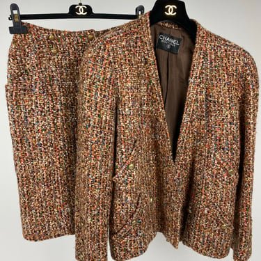 Chanel Multicolor Tweed Boucle 2 Piece Suit