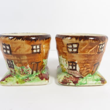 Vintage Cottage Ware Egg Cups - English Cottage Egg Cups 